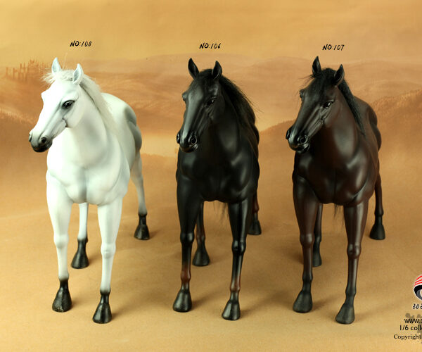 1/6 Madaochenggong- black and white brown horse (of three)