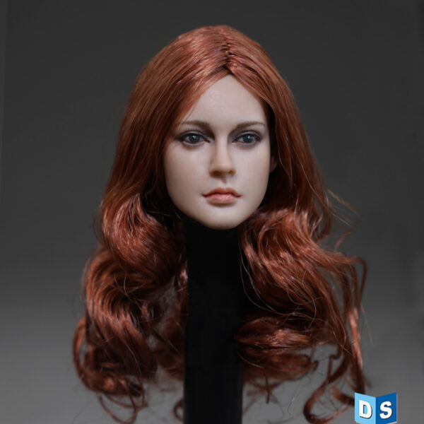 DS D005  - emale Head with Long Curly Red Hair
