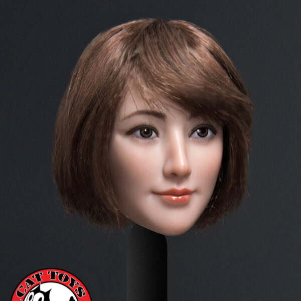 CAT-016A Cat Toys 1/6 Female Head Sculpts with Short Brown Hair
