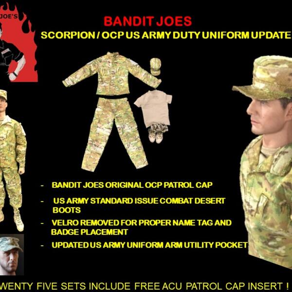 BR- B-0004 Bandit Joe 1/6 CUSTOM MILITARY ACTIONS FIGURES SCORPION /OCP US ARMY DUTY UNIFORM