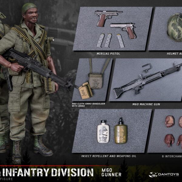 DAM-PES010 DAMTOYS 1/12 Pocket Elite Series: Army 25 Infantry Division M60 Machine Gunner