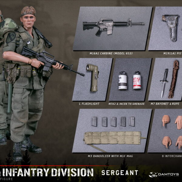 DAM-PES005 DAMTOYS 1/12 Pocket Elite Series - US Army 25 Infantry Division Sergeant & Machine Gunner