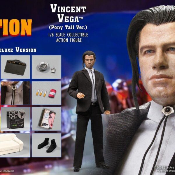 SA-0085 Star Ace1/6 Vincent Vega of Pulp Fiction 2.0 Figure Pony Tail Deluxe Version