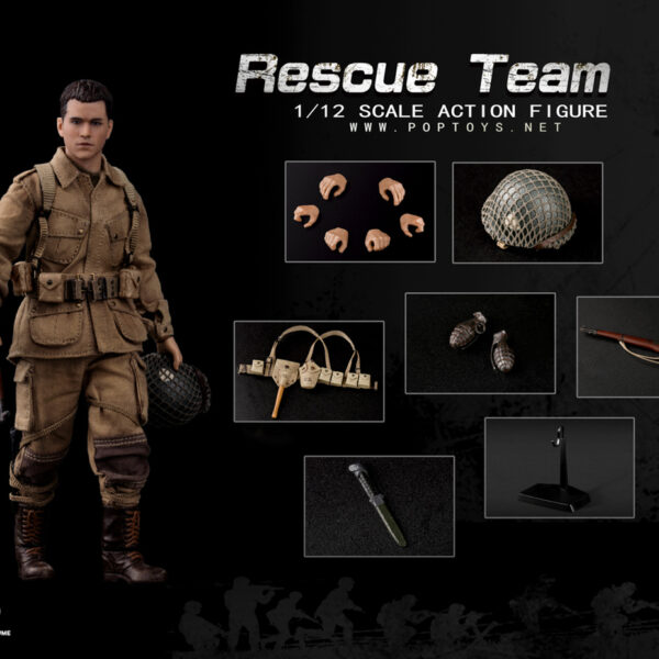 CMS003 POP Toys 1:12 Classic Figure - WWII US Rescue Squad Paratrooper