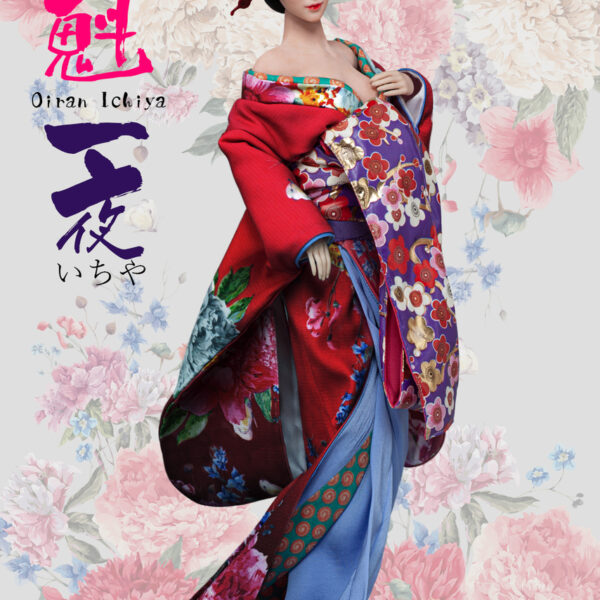 i8-C002C i8TOYS 1/6 Red Long Furisode Oiran Ichiya Clothing Set