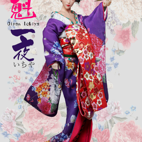 i8-C002D i8TOYS 1/6 Purple Long Furisode Oiran Ichiya Clothing Set