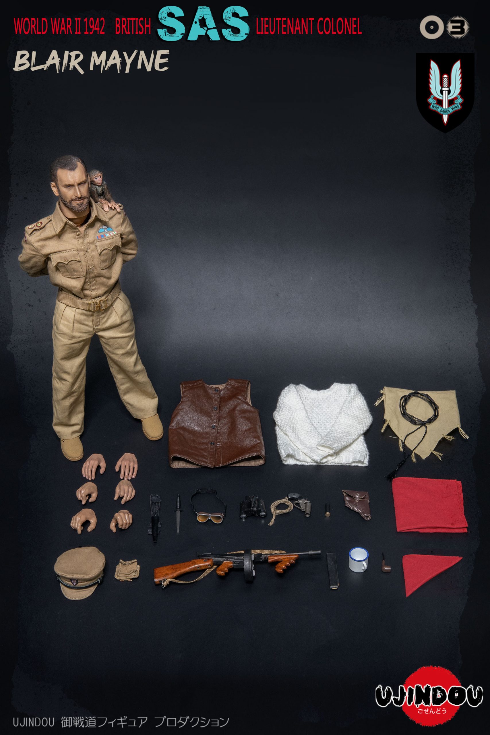 UD-9003 UJINDOU 1/6 WWII British SAS Lieutenant Colonel Paddy