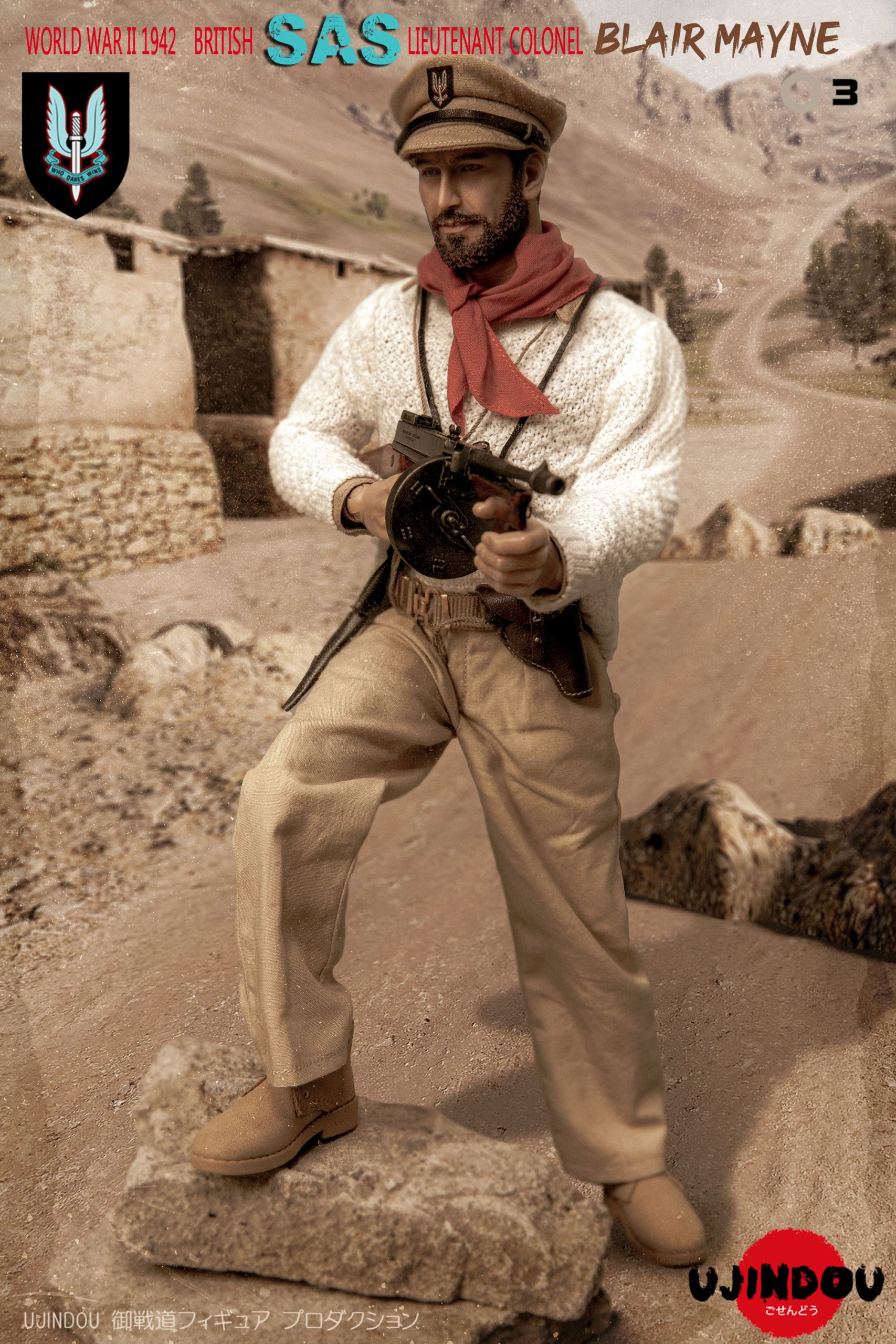 UD-9003 UJINDOU 1/6 WWII British SAS Lieutenant Colonel Paddy