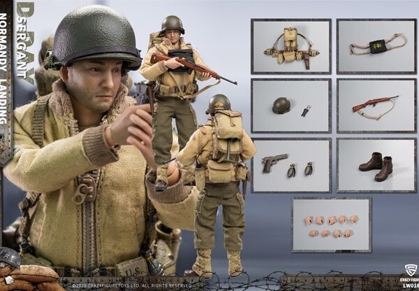 CF-LW016 CrazyFigure 1/12 WWII U.S. Rangers On D-Day Machine Sergant