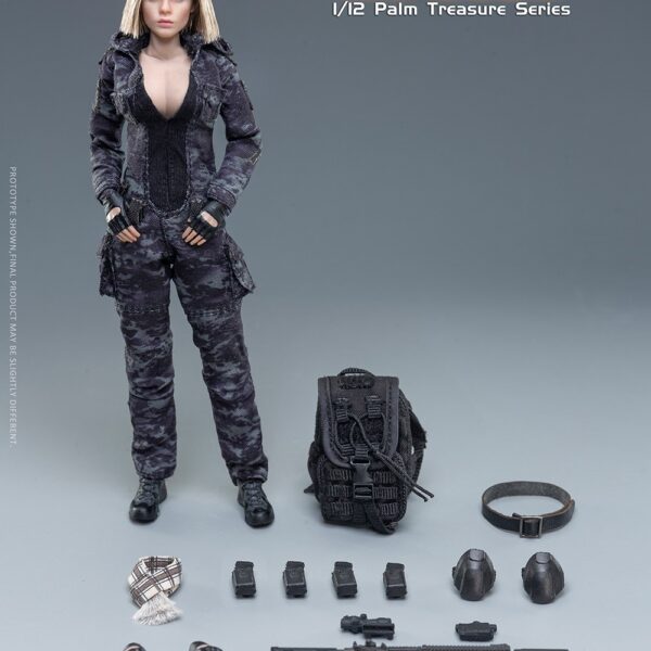 VCF-3005 VERYCOOL 1/12 Palm Treasure Series Black MC Camouflage Women Soldier Villa