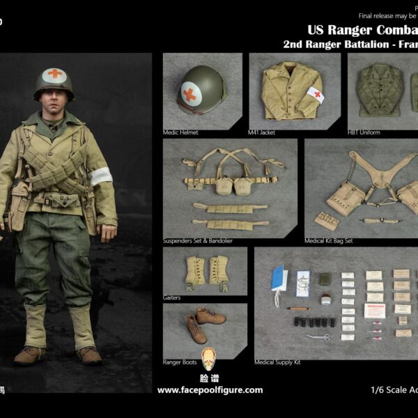 FP-010 Facepool 1:6 WWII US Ranger Combat Medic France 1944 Figure