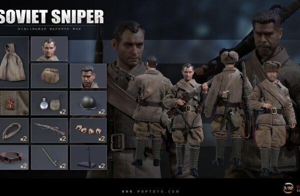 CMS012 POP Toys 1:12 WWII Soviet Sniper Twins Set