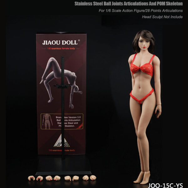 JOQ-15C-YS – JIAOU DOLL 1/6 Scale Super-Flexible Seamless Normal Skin Female Action Figure Body