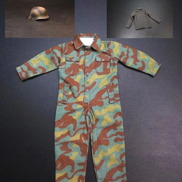 MAD-G011B - Mars Divine 1/6 Men Soldier Jumpsuits World War Ⅱ Metal Helmet Sweaters Camouflage Battle Uniform