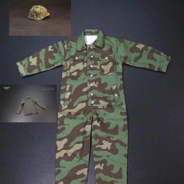 MAD-G011A - Mars Divine 1/6 Men Soldier Jumpsuits World War Ⅱ Metal Helmet Sweaters Camouflage Battle Uniform