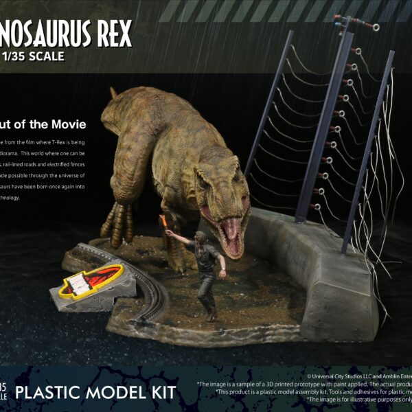 411-200130CP - X-Plus 1/35 Scale Plastic Model Kit - Jurassic Park Tyrannosaurus Rex