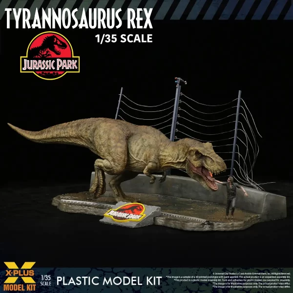 411-200364CP - X-Plus - 1/35 Jurassic Park - Tyrannosaurus Rex Plastic Model Kit