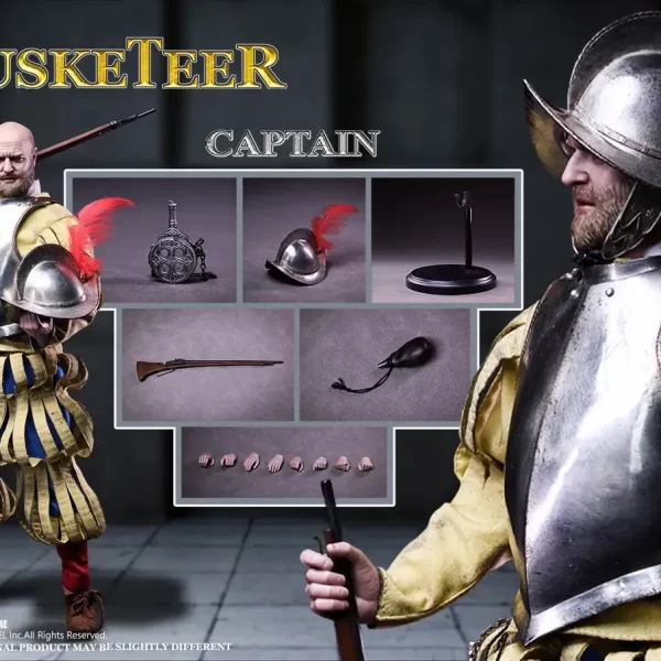 SE138 – COOMODEL – 1/6 Series of Empires – Spanish Conquistador Musketeer Sergeant (Nickel Silver Edition)