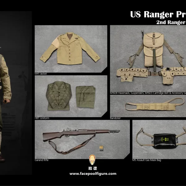 FP020 - FACEPOOLFIGURE - 1/6 WWII US Ranger Private Rifle Man – France 1944