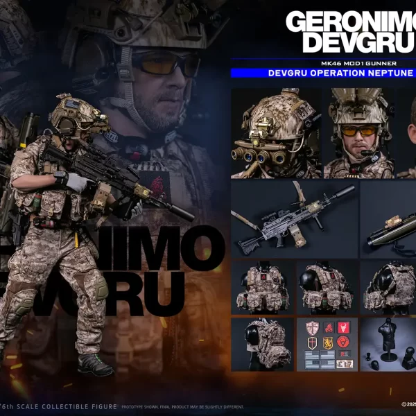 78107 - DAMTOYS - 1/6 DEVGRU Operation Neptune Spear "GERONIMO" MK46 MOD1 GUNNER