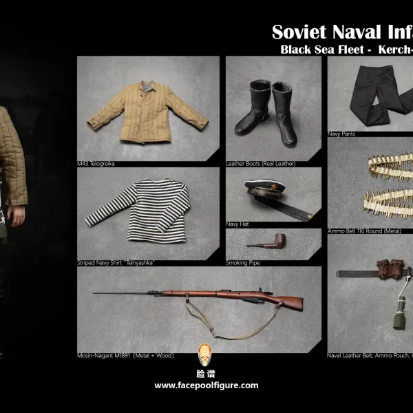 FP023A - FACEPOOLFIGURE - 1/6 Soviet Naval Infantry Rifleman - Black Sea Fleet - Kerch-Eltigen Operation 1943 (Standard Edition)
