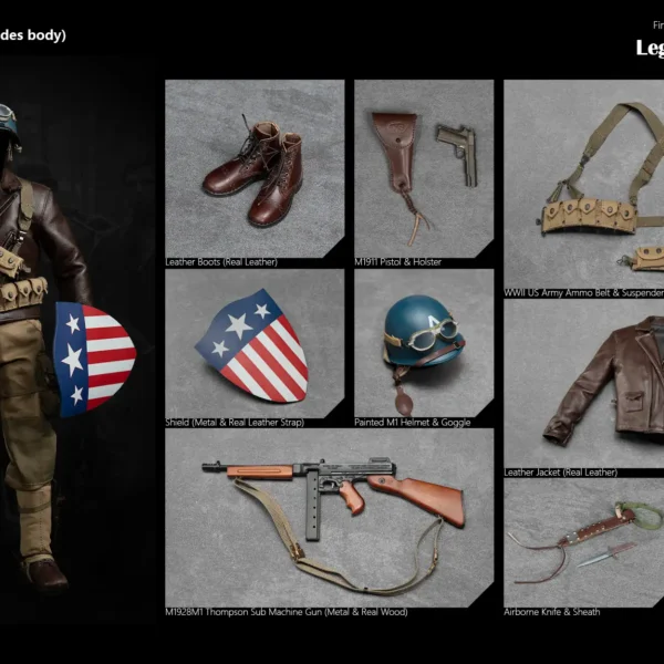 AC003A - HERO TOY - 1/6 Legendary Captain WWII Costume Accessory Set with Body (Standard Edition)