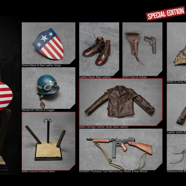 AC003B – HERO TOY – 1/6 Legendary Captain WWII Costume Accessory Set with Body (Special Edition)
