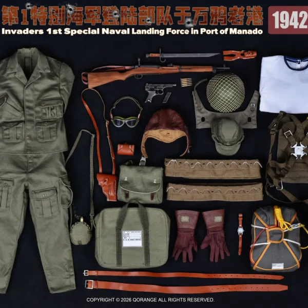 QOM-1064 - QORANGE × QOTOYS - 1/6 Japanese Invaders 1st Special Naval Landing Force in Port of Manado 1942 Clothing Set Accessory