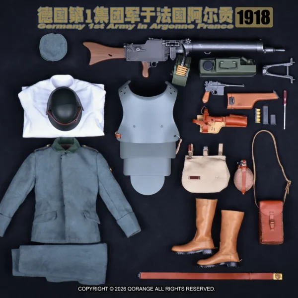 QOM-1067 - QORANGE × QOTOYS - 1/6 Germany 1st Army in Argonne France 1918 Costume Set and Accessories
