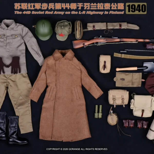 QOM-1068 - QORANGE × QOTOYS - 1/6 The 44D Soviet Red Army on the L-R Highway in Finland 1940 Costume Set and Accessories